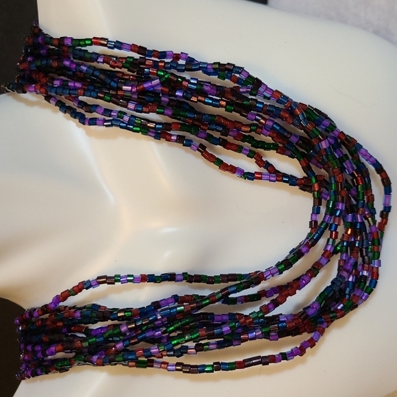 Necklace beaded multi layer mini beads - Picture 2 of 4
